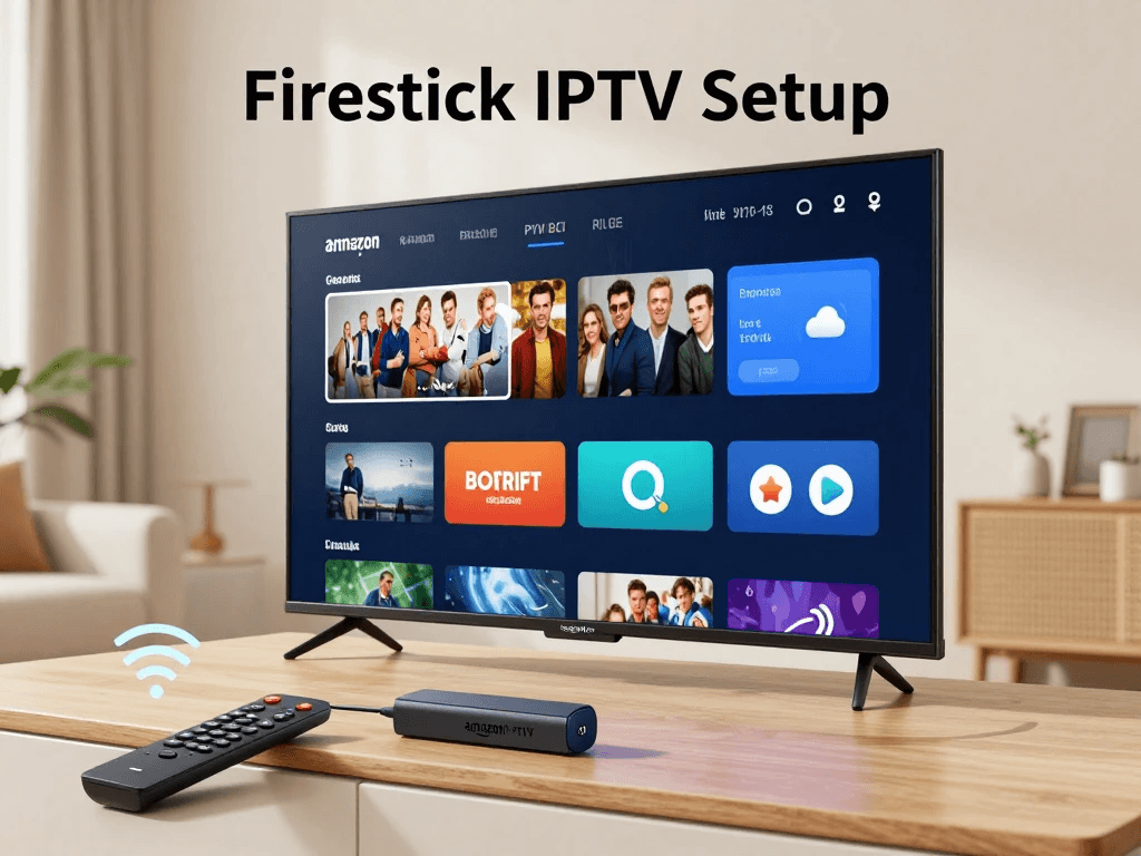Firestick IPTV setup guide showing streaming device connected to smart TV