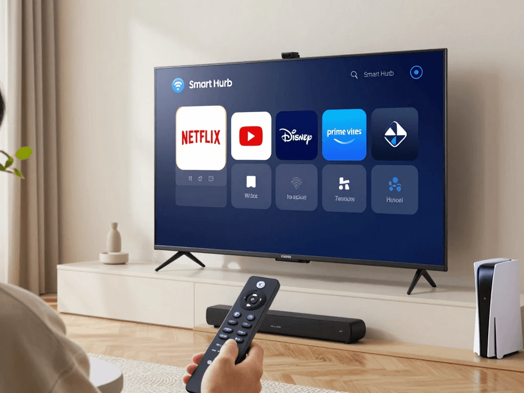 How to set up Samsung Smart TV with remote control, internet connection, and home entertainment devices