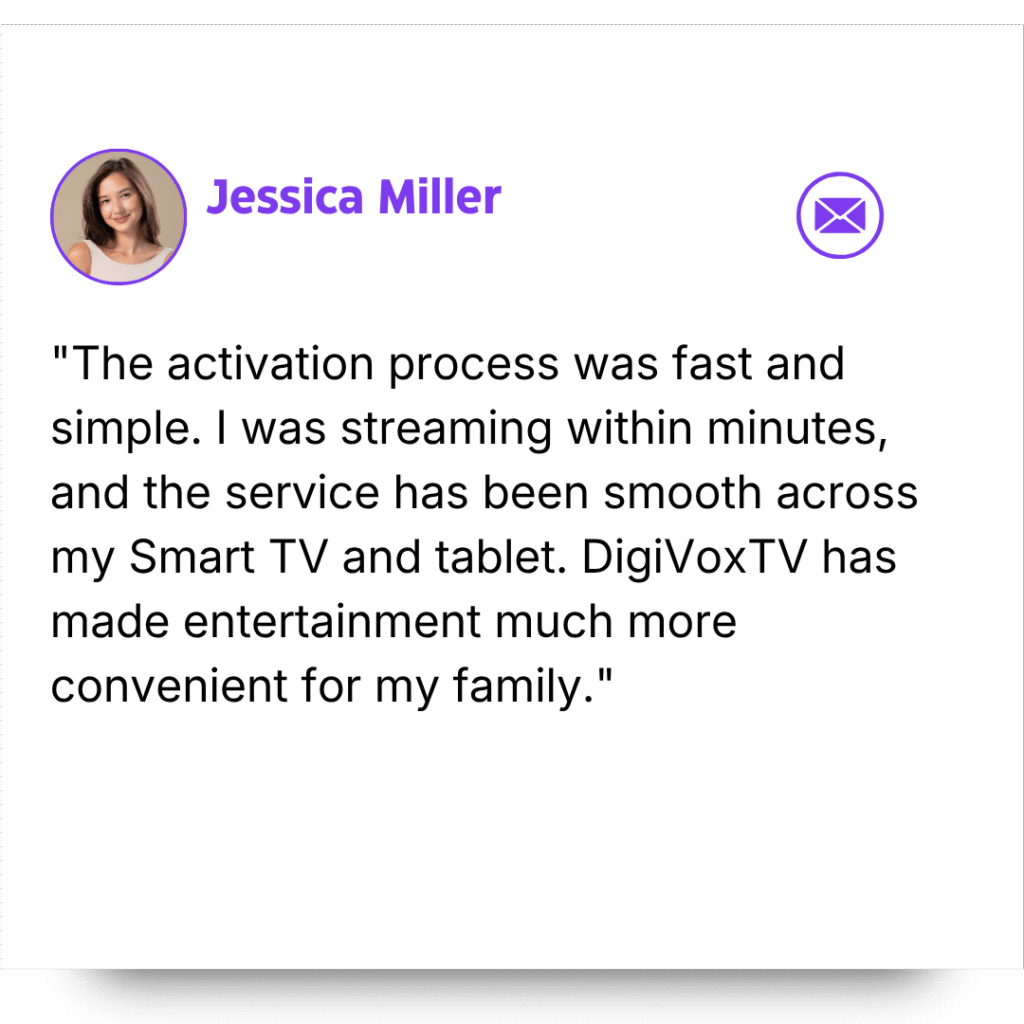 Jessica Miller customer testimonial for DigiVoxTV