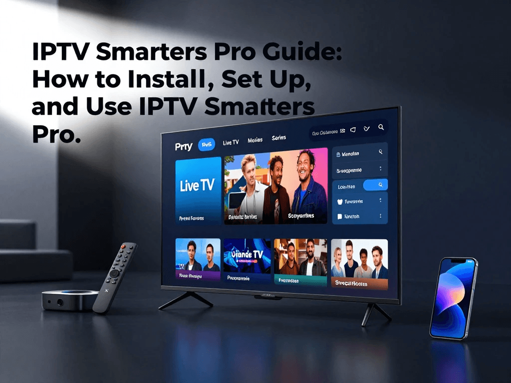 IPTV Smarters Pro setup screen with playlist and login options