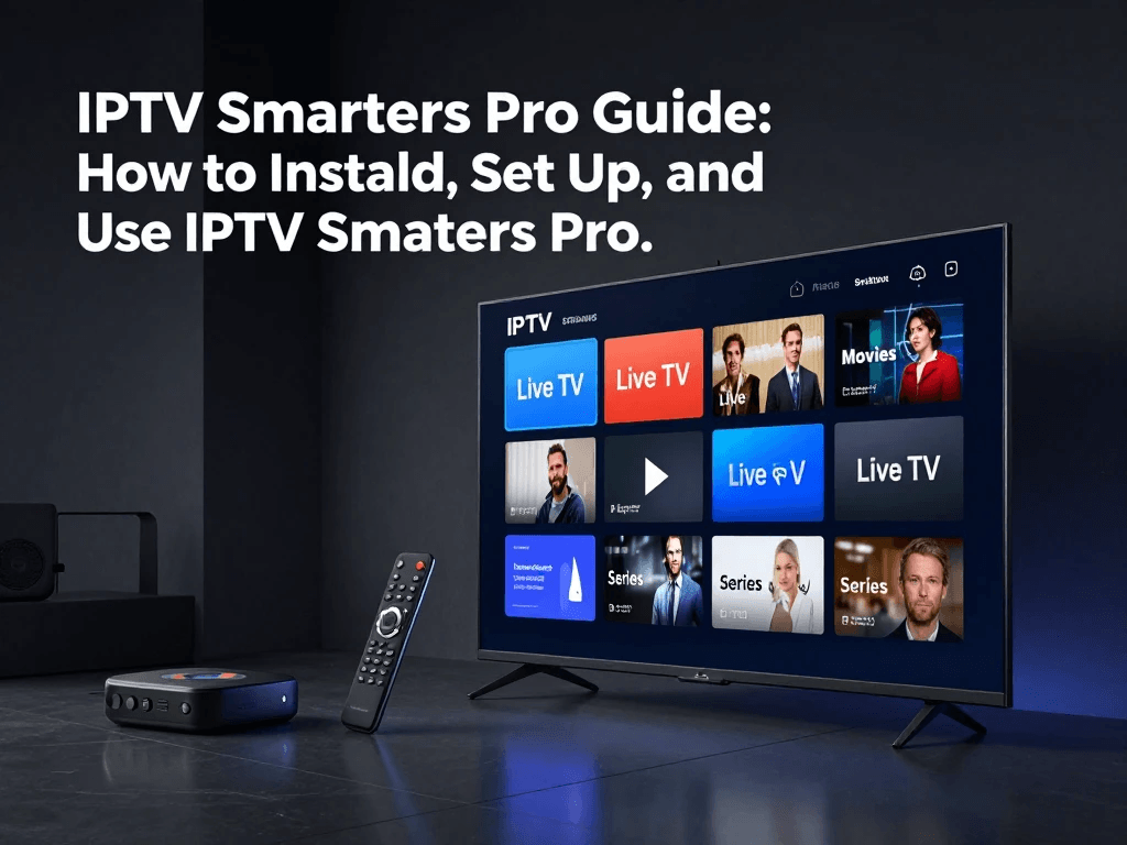 IPTV Smarters Pro Live TV interface with electronic program guide