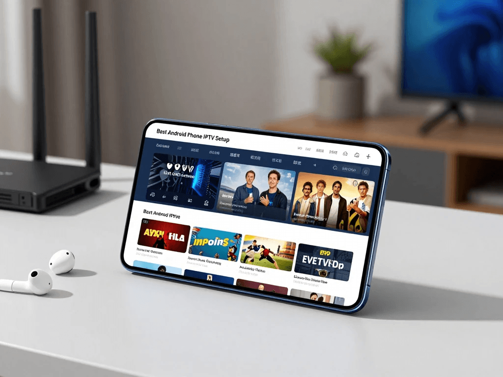 Best Android Phone IPTV setup showing IPTV streaming on a modern Android smartphone
