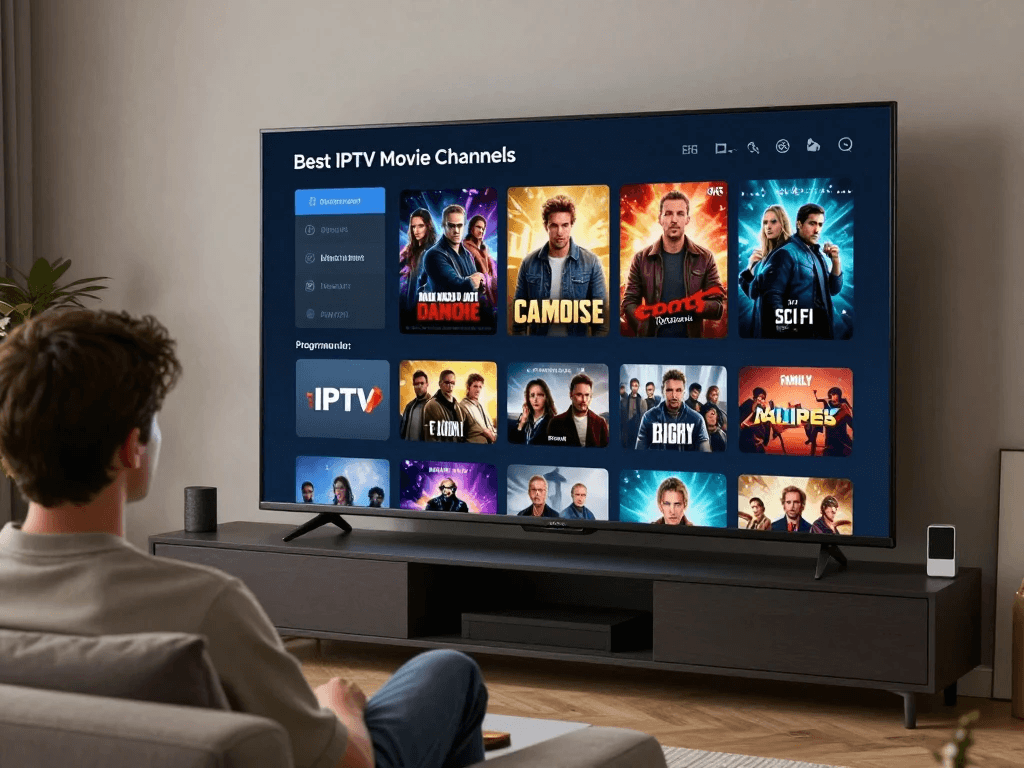 Best IPTV movie channels displayed on a 4K Smart TV