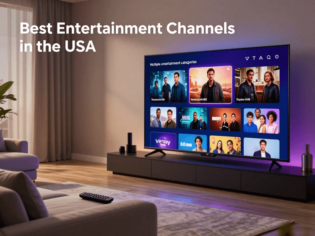 Entertainment channels streaming on a smart TV