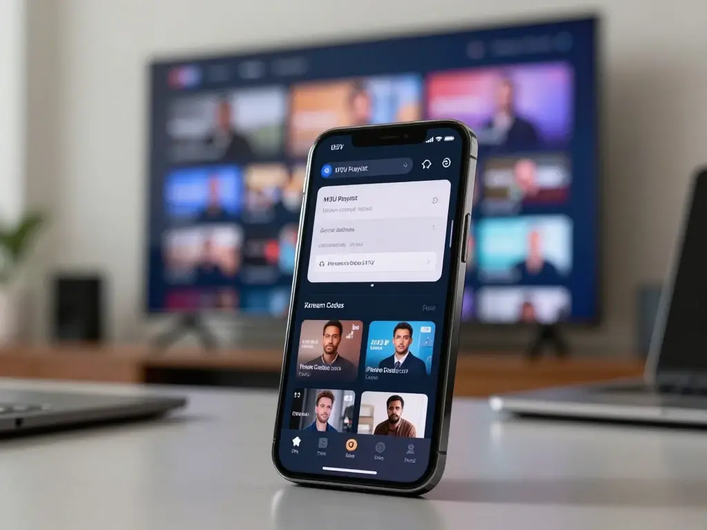 IPiPhone TV Setup showing IPTV streaming on iPhone