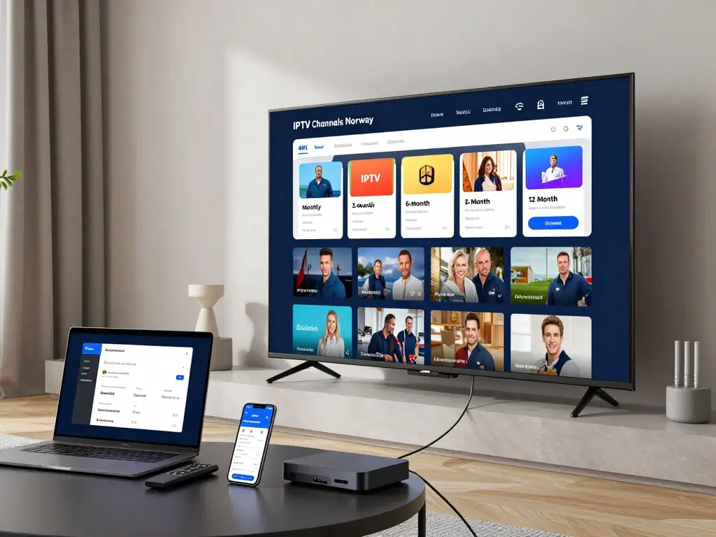 IPTV in Norway with live TV channels on a modern Smart TV