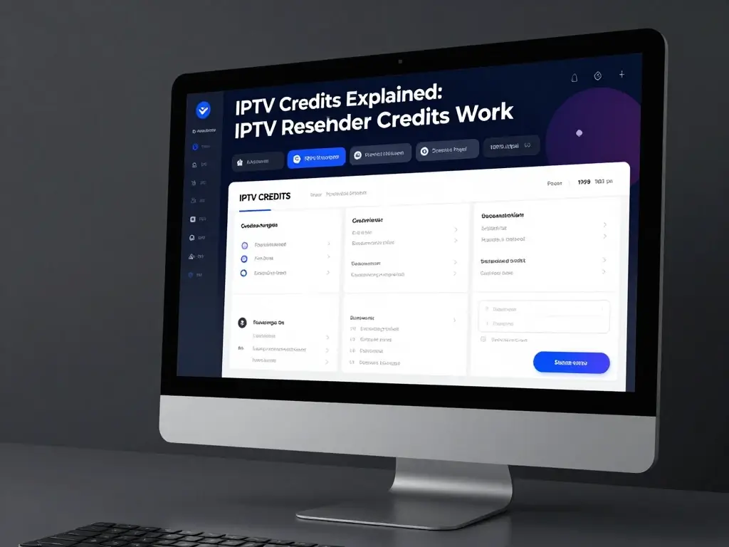 IPTV credit packages showing different reseller credit quantities and pricing