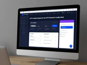 IPTV credits reseller dashboard showing credit balance and subscription management
