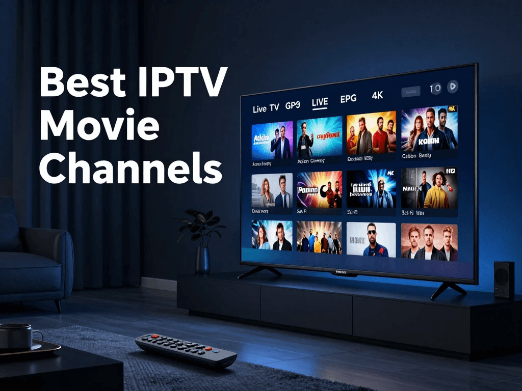 IPTV movie channels streaming on Smart TV smartphone tablet and laptop
