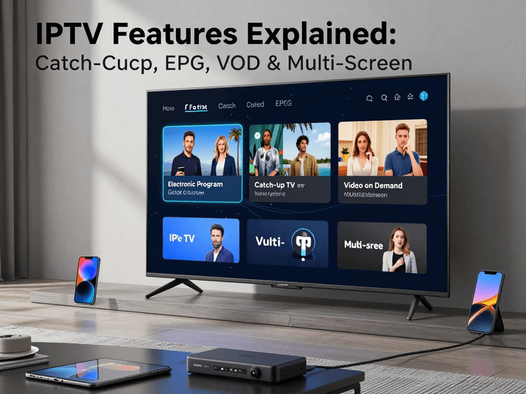 IPTV VOD and Catch-Up TV features for on-demand viewing