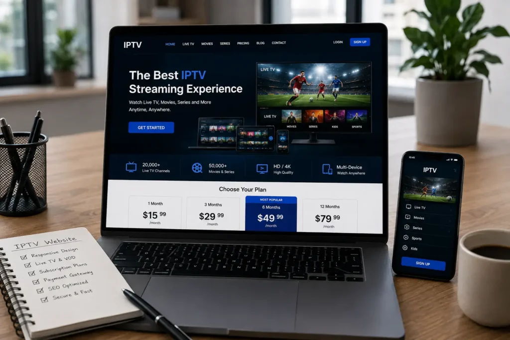 IPTV website development and responsive streaming platform design