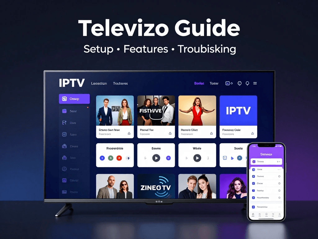 Televizo EPG showing IPTV channel schedules and program information