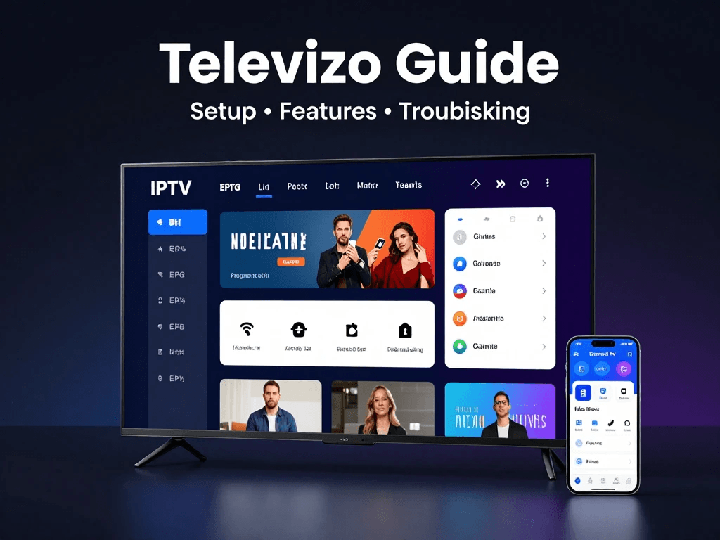 Televizo IPTV troubleshooting screen for buffering and playback problems