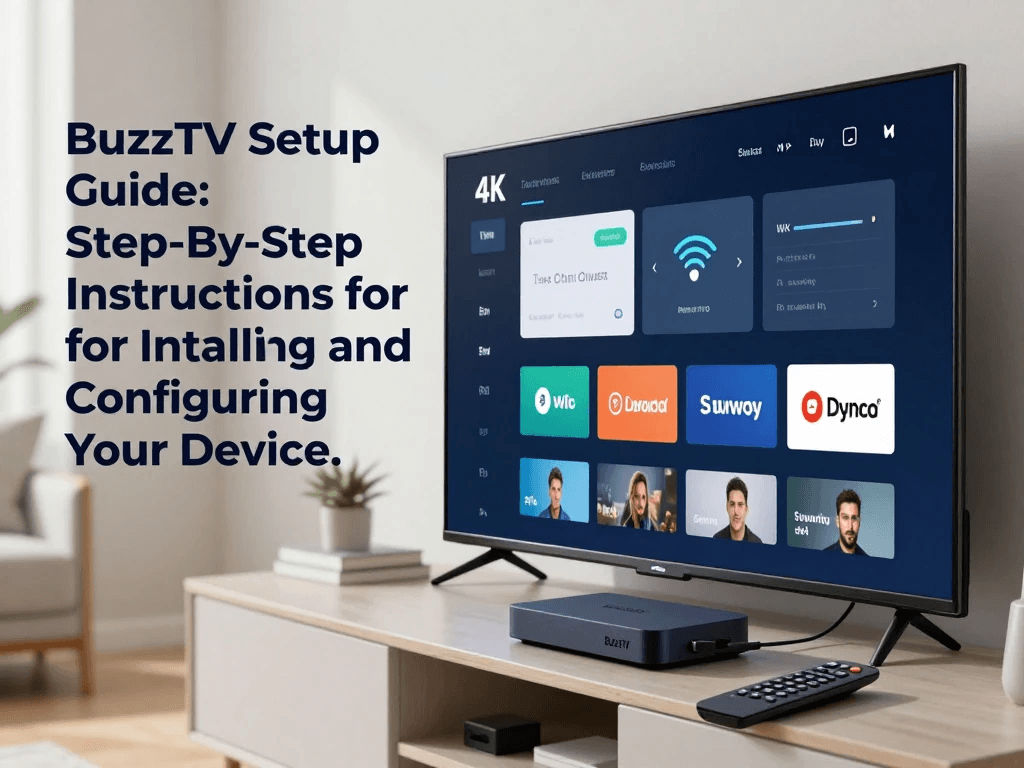 BuzzTV remote being paired with a television during setup