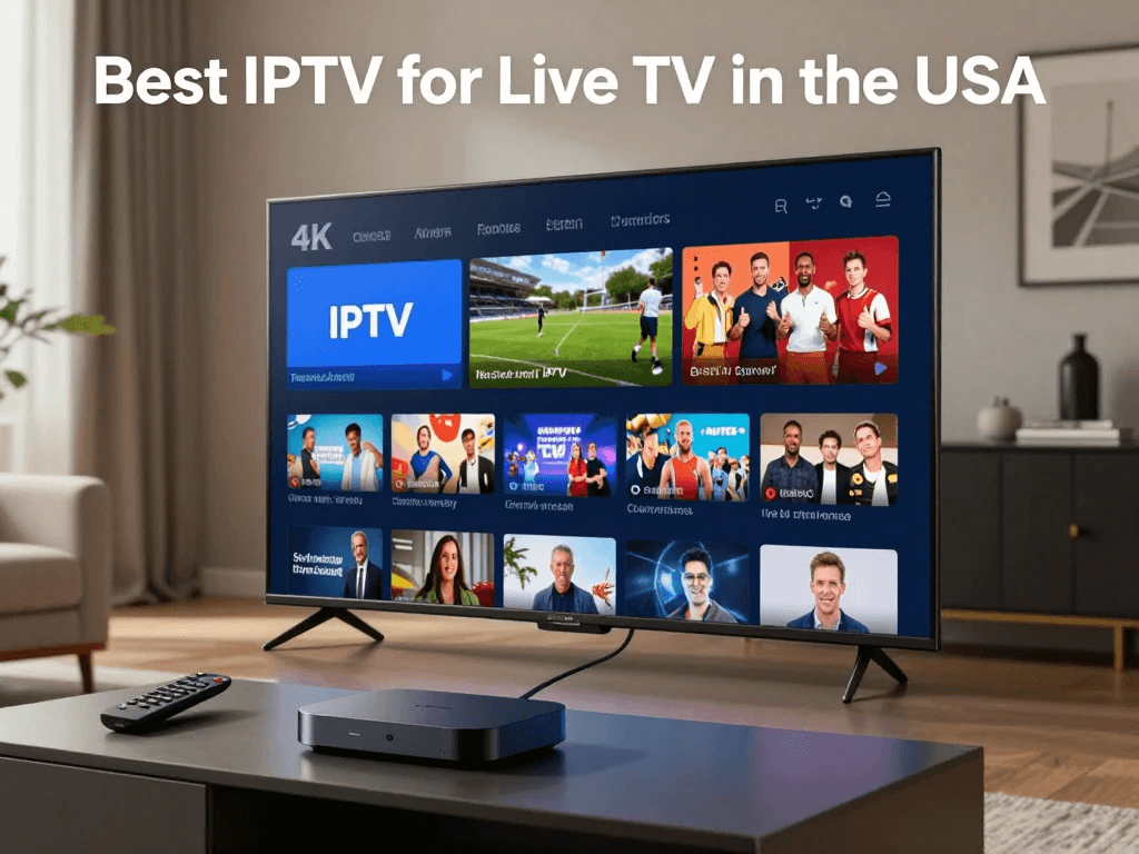 Smart TV displaying a variety of live TV channels through IPTV streaming