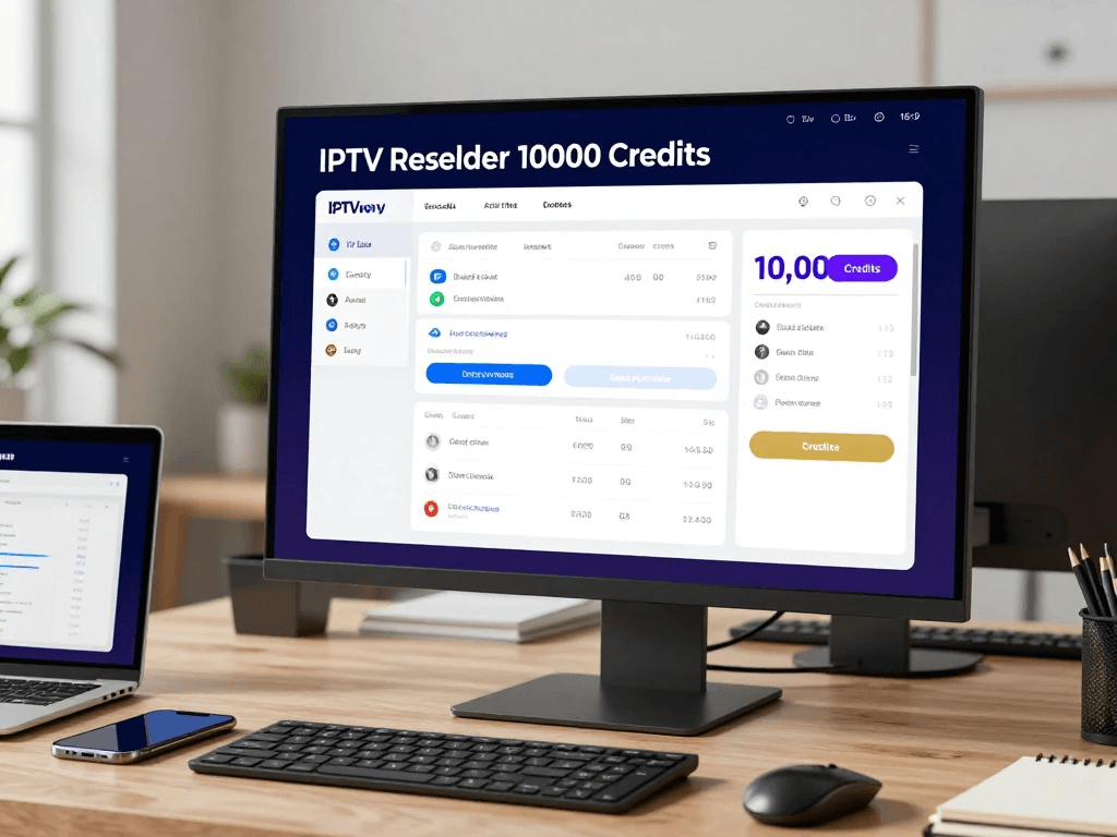 IPTV reseller 10000 credits dashboard