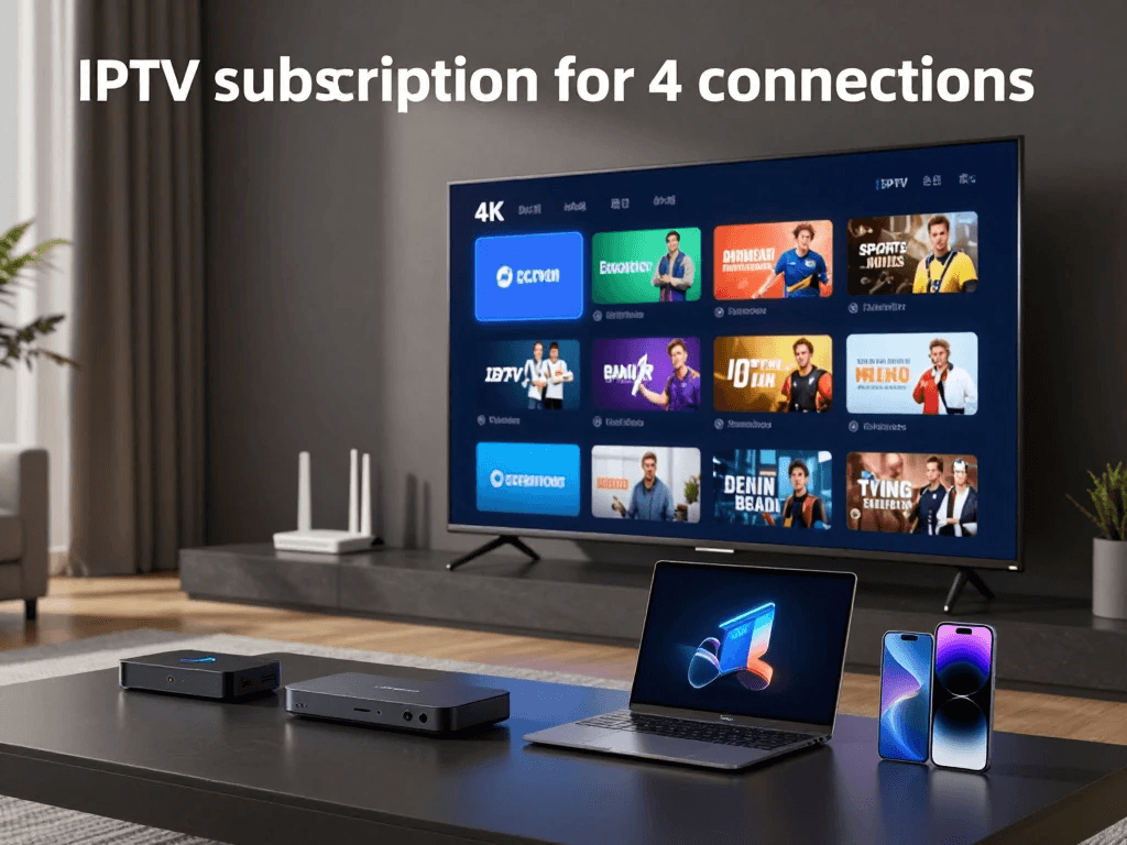 IPTV streaming setup with smart TV and internet-connected devices