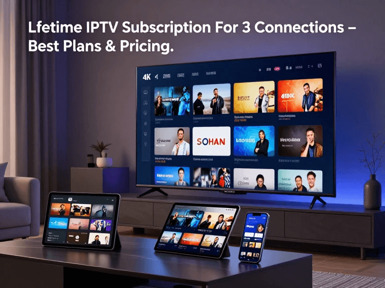 Lifetime IPTV subscription with 4K live TV and streaming features