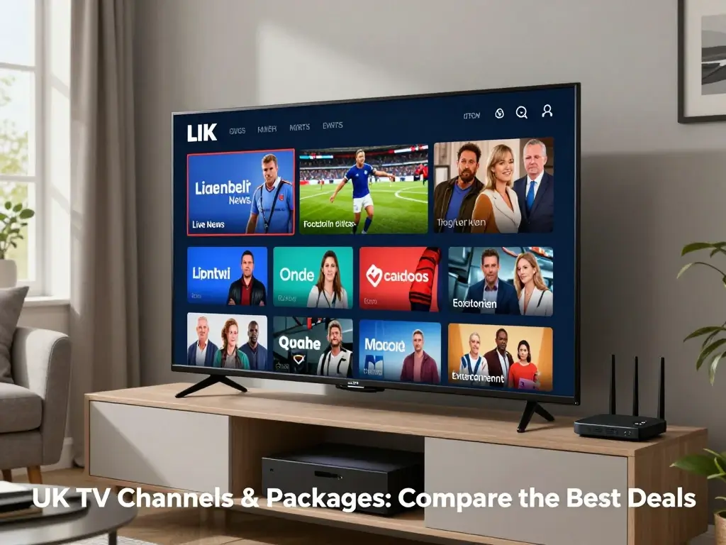 UK streaming services and TV channels on a smart television