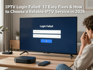 IPTV login failed error displayed on a Smart TV