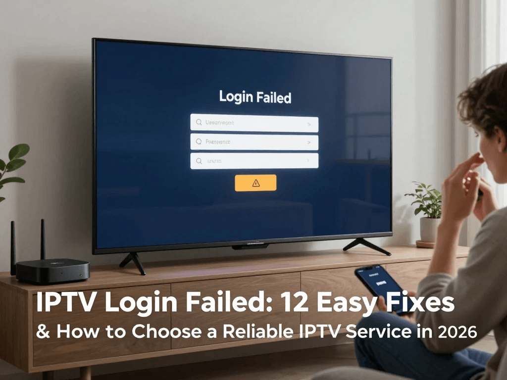 IPTV username and password login screen
